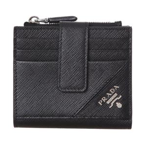 프라다  반지갑 2MC066 QME F0002 로고 가죽패치