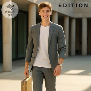 [에디션] 나일론 싱글 그레이 카키 셋업수트 (NED2KG1951_NED2PP1951_LKH)