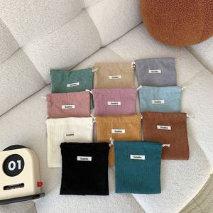 복조리 휴대용 귀여운 미니 코듀로이 파우치