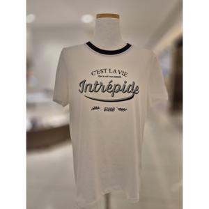 숲  배색 레터링 라운드 반팔 티셔츠 (SB3ST30)