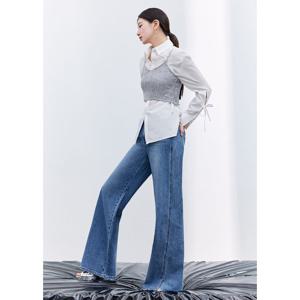 [게스]여성 테일러링 트임 와이드 청바지 YP1D6005