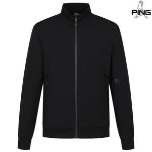 [양말증정]남성 엠보 로고 집업 긴팔 티셔츠 111E1TF184_BK