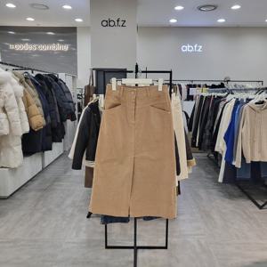 [ab.f.z]AFZ1QS33/봄 간절기 앞트임 골덴 롱 스커트_IC