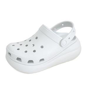 [크록스 슈즈]크록스 클래식 크러쉬 여성 플랫폼 클로그 샌들 슬리퍼 라이트그레이 207521-1NK