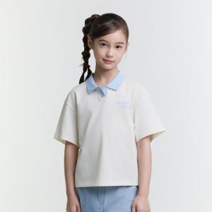 K252GPL910 여아 카라 반팔 CREAM