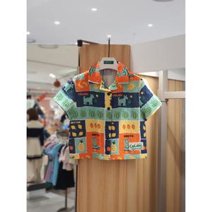 베네통키즈6 트로피컬 카라 셔츠 QAWS06531 25SS