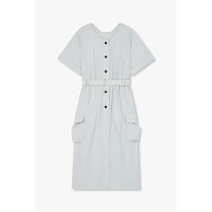 지컷 (7255237105) 프론트 버튼 벨티드 원피스