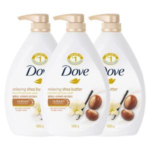 도브 릴랙싱 쉐어버터 바디워시 1L X 3개