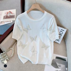 [카라]KARRA 진주큐빅플라이반팔니트_A5S0642