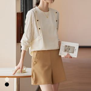 [카라]KARRA 럭셔리메쉬슬리브블라우스_A5S0649