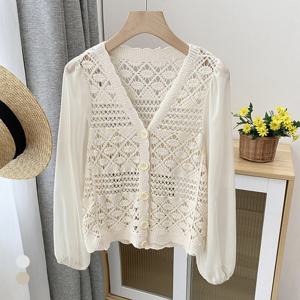 [카라]KARRA 메쉬자수쉬폰블라우스_A5S0651