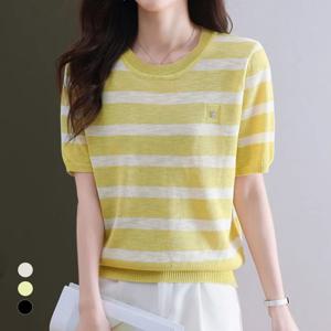 [카라]KARRA 버튼프레스라인반팔니트_A5S0656