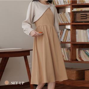 [카라]KARRA 샌드프릴원피스+볼레로자켓SET_A5S0671