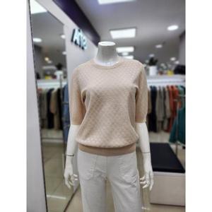 아르테 세이브존06 비스코스 도트무늬 5부 니트 티 DRBPKR170