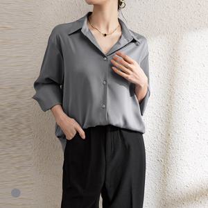 [클라셰]클라셰 (77까지)시크그레이루즈블라우스_B5S0562