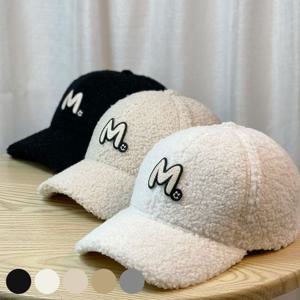 M영문 스마일 패치 포인트 귀여운 뽀글이 볼캡 모자