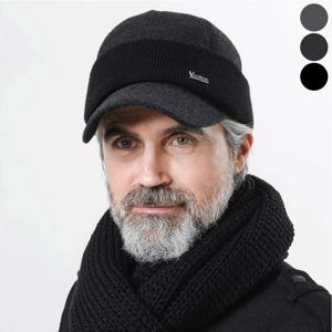 남자 아빠모자 중년 겨울모자 귀달이 니트 볼캡 방한
