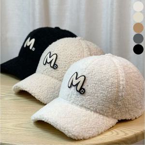 겨울 뽀글이 양털 볼캡 모자 야구모자 레터링 포인트