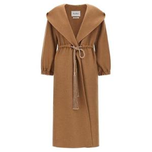 막스마라 드로스트링 후드 카멜 울 코트 1871253