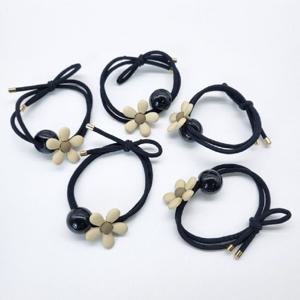 예쁜 머리끈 꽃잎 머리고무줄 블랙