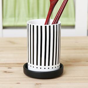 모던라인 도자기 수저통 1단 포인트라인