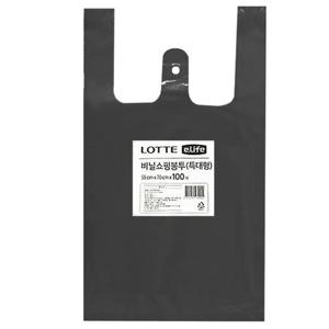 롯데 비닐쇼핑봉투 특대형 55 x 70cm 100매 블랙
