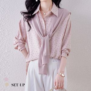 [카라]KARRA 미니플로랄패턴블라우스+숄가디건SET_A5S0596