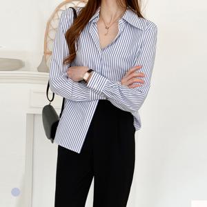 [클라셰]클라셰 캐주얼스트라이프코디셔츠_B5S0384
