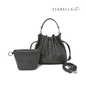 [이사벨라지][이사벨라G]스트링 소가죽 버킷백 - 블랙