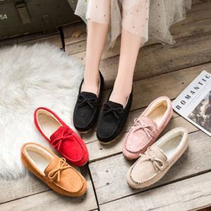 겨울 모카신 털단화 여자 털신발 리본 여성 털모카신