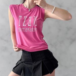 [다잇템]여자 필기체 편한 바캉스룩 민소매티 나시