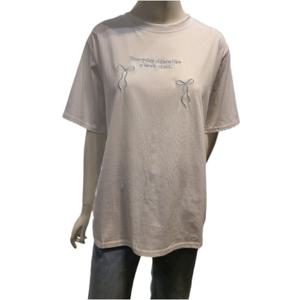 [숲]리본 레터링 반팔 티셔츠(SB5ST8F)