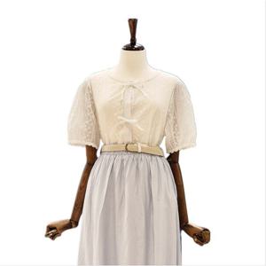 [나인스텝]리본끈 자수 블라우스 N25NS5222