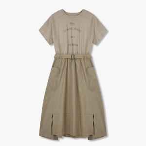 [지컷]프린트 티셔츠 믹스 벨티드 원피스 7255237110