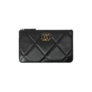 샤넬 19 스몰 파우치 램스킨   골드 메탈 블랙 AP1059-B04852-94305