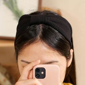 (엔젤슈슈) 리본 골지 터번 헤어밴드 편안한 반다나