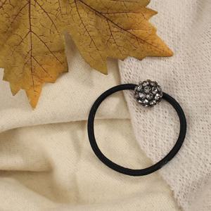 (엔젤슈슈) 크리스탈 방울 큐빅 머리끈 블랙 헤어끈