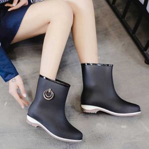 여성용 레인 슈즈 학생 선물 신발 발목 숏장화 고무