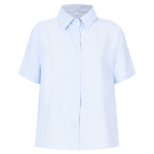 샵앤) 여성 하객룩 정장 링클프리 카라넥 반팔 블라우스 INT-WBL-20544-라이트스카이