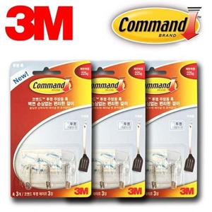 3M 투명 스틸고리 소형후크 9P