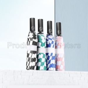 키밍 체크 10K 3단 자동 우산 접이식 여행 양산