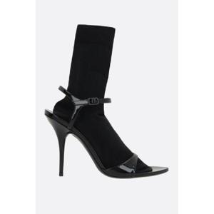 BALENCIAGA Avenue Sock sandals in patent leather and knit 810517W12H21010