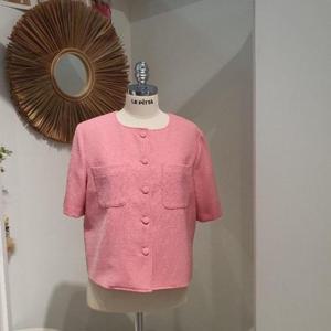 르피타 HC06 컬러 트위드 반팔 자켓(핑크) L252UJK551
