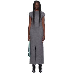 질샌더 원피스 그레이 버진 울 맥시 드레스 242249F055003