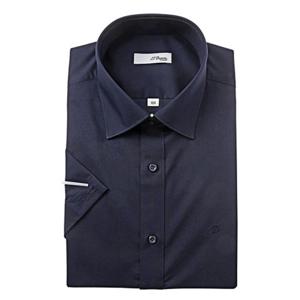 [듀퐁셔츠] (SE5MM12HS903SNY) 25 S S  네이비 반팔 여름용 일반핏 무지 구김 적은 스판셔츠