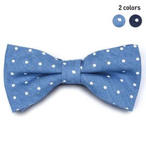 데님스타일 땡땡이 패턴 보타이_나비넥타이