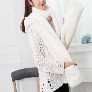 추운 겨울 찬바람 보송보송한 발열 여성 장갑 목도리