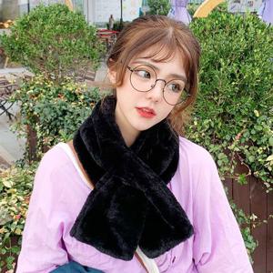 보들보들 쁘띠 퍼 안감 목도리 여성 숏 머플러