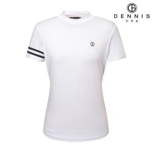 [DENNIS] 여성)슬림핏 쿨 소매 배색 반팔카라티_NAQMLTS074