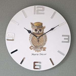 황금열쇠 부엉이 무소음 오픈 벽시계